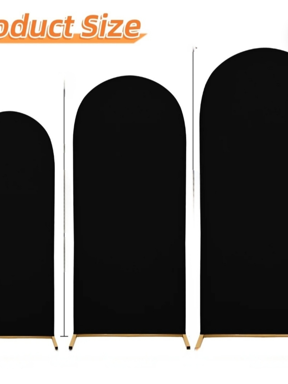 Set Of 3 Black Spandex Arch Covers